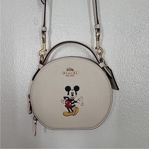 DISNEY X COACH LEATHER CANTEEN CROSSBODY W/MICKEY MOUSE